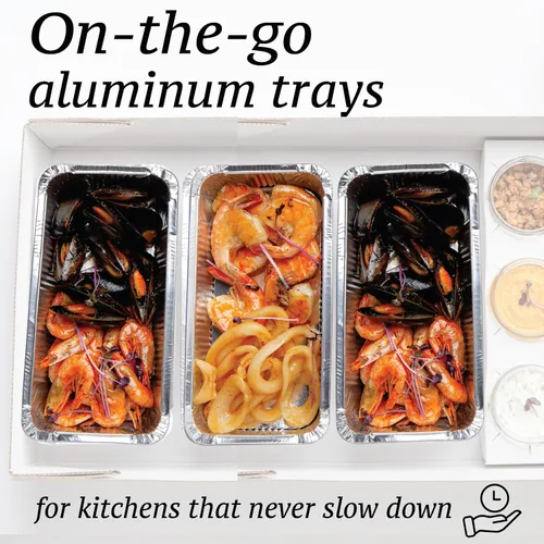 Vista 5 de (Paquete de 110 moldes para pan de aluminio con tapas, moldes de pan desechables para hornear, recipientes para almuerzo, platos para hornear