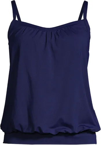 Vista 4 de Lands End Blusa para mujer camiseta sin mangas que esconde el abdomen con tirantes ajustables