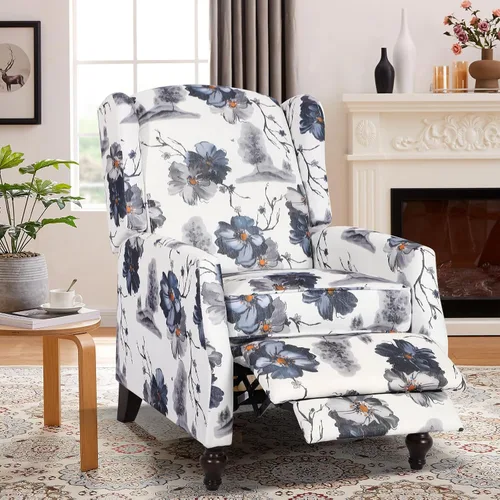 Vista 27 de Silla reclinable PALLOME con respaldo alto, asiento con masaje y calor, tapizado de tela, con respaldo acolchado, silla reclinable para sala de Beige