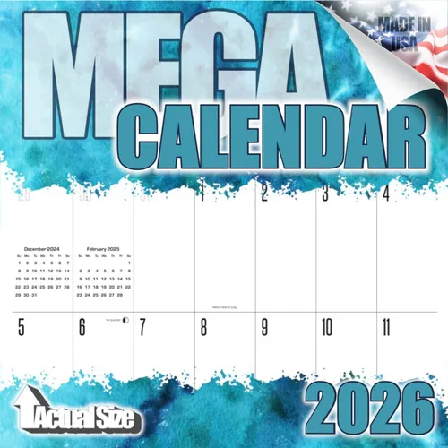 Vista 229 de Calendario de grises africanos 2025 2026 – Planificador mensual de pared de aves africanas – 12 x 18 pulgadas (abierto), calendario de pared