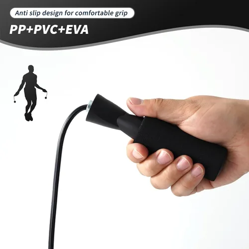 Vista 3 de Cuerda de saltar inalámbrica para hombres y mujeres Non-tangling, comfortable handle, built-in high-speed bearing, fast rotation,no injury