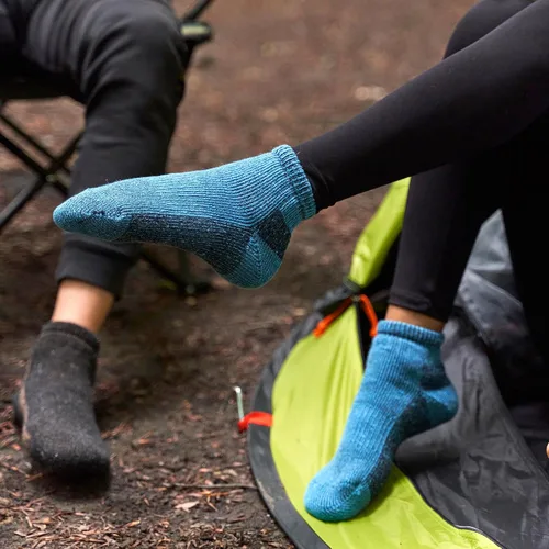 Vista 6 de GoWith Alpaca Wool Low-Cut Hiking Socks for Men & Women, Cushioned Terry Warm Socks, Thermal Thick Merino Blend Camping Socks