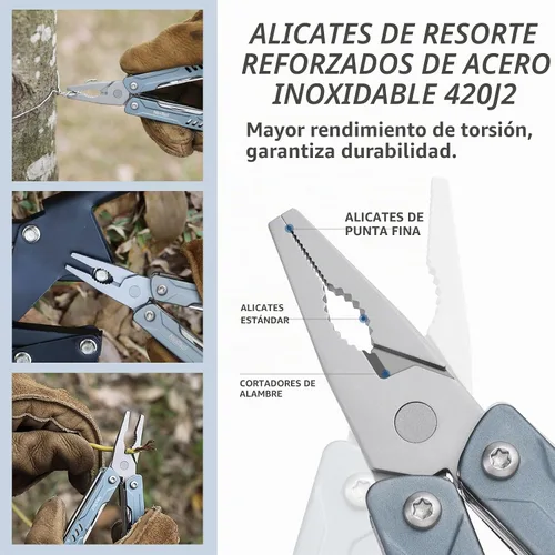 Vista 6 de NexTool Mini Sailor S11 Llavero multiherramienta, alicates EDC 11 en 1 (azul)