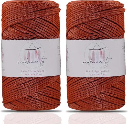 Vista 64 de Makromecity, Cordón de macramé de poliéster de 2 mm x 250 yardas (750 pies) Cordón de macramé de 2 mm de polipropileno para arte y manualidades