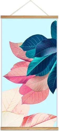 Vista 27 de wall26 Póster colgante de madera enmarcado con hermosas flores de invierno, impresión para el hogar, listo para colgar, 18 x 36 pulgadas