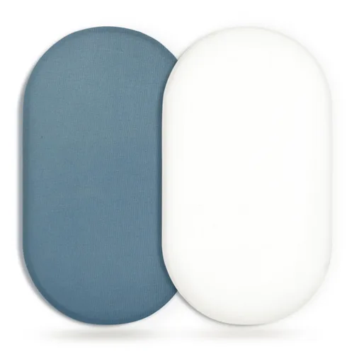 Vista 15 de GRSSDER Sábanas de Moisés Ajustables Elásticas Ultra Suaves, Paquete de 2, Ajuste Universal para Moisés, Cuna de Bebé, Canasta Moisés, Colchón Oval