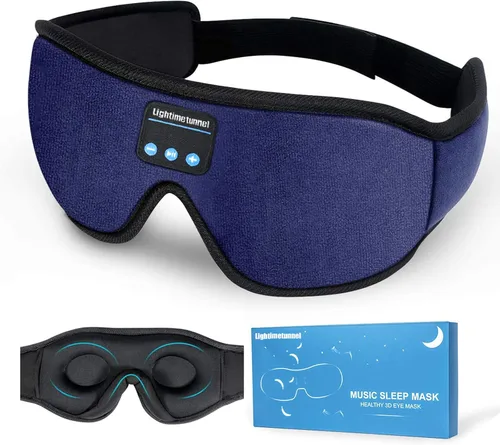 Vista 8 de Cubre ojos Bluetooth 5.0 inalámbricos 3D, audífonos para dormir lavables con altavoces estéreo ultradelgados ajustables, micrófono manos libres