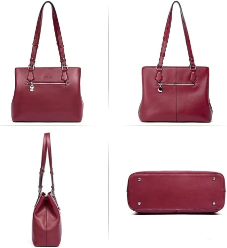 Vista 4 de BOSTANTEN Bolso de cuero genuino bolso de hombro suave diseñador superior manija monederos y carteras de cuero para las mujeres RFID bloqueo