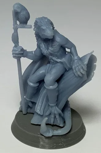 Vista 6 de Lizardfolk, Masculino - RPG - Calabozos y Dragones - DND - Pathfinder - Señor del Anillo - Figura miniatura (gris/sin pintar)