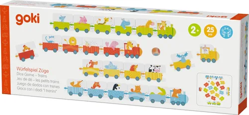 Vista 2 de Goki 56759 Juego de dados con trenes No aplica juegos de mesa, multicolor