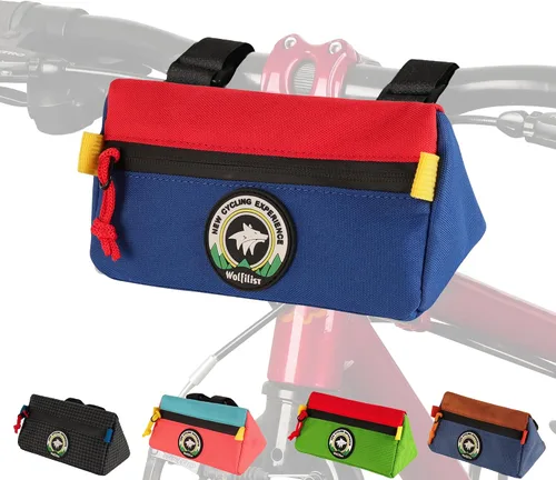 Vista 15 de Bolsa para Manillar de Bicicleta Vortika, Paquete de Cesta Frontal para Bicicleta Infantil, Bolsa Impermeable para Bicicletas, Bolsa Pequeña