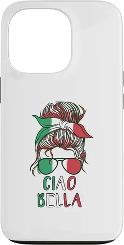 Vista 10 de Ciao Bella Italian Woman with Sunglasses Flag Italy Colors Case for iPhone 17