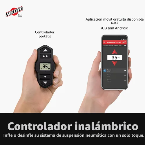Vista 3 de Air Lift WirelessOne 2ª Generación + EZ Mount Compresor de Aire a Bordo con Aplicación Móvil - 25980EZ