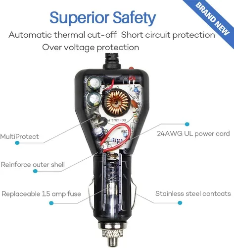 Vista 5 de Maymom Adaptador para sacador de leche Medela para encendedor de auto de 9 voltios, adaptador aprobado por CE FCC, repuesto de pieza #67174
