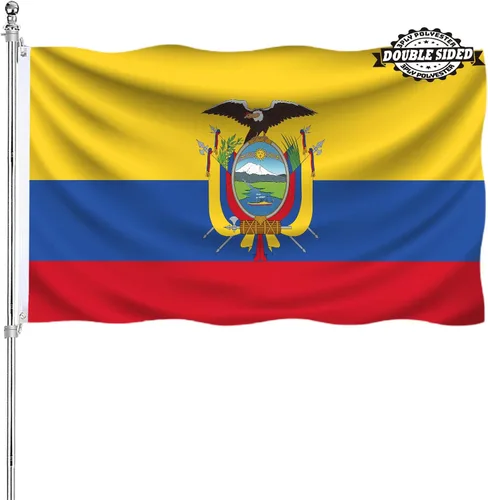 Vista 11 de Bandera albanesa de Albania 3x5 doble cara para exteriores, banderas nacionales del país de alta resistencia de 3 capas de poliéster con 2 ojales