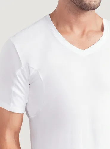 Vista 4 de DAVID ARCHY Men's Undershirt with Underarm Sweat Proof Pads, Bamboo Rayon T-Shirt Odor Defense Tees for Men, 2-Pack