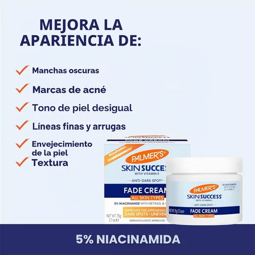Vista 5 de Palmer's Skin Success Crema Antimanchas Desvanecedora para Piel Seca, 4.4 Onzas Helps Reduce Dark Spots and Age Spots, Evens Skin Tone & Balances