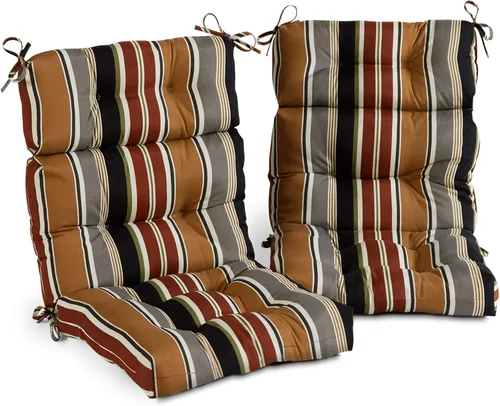 Vista 31 de Greendale Home Fashions Adobe Stripe - Cojín para silla de respaldo alto para exteriores (44 x 22 pulgadas)