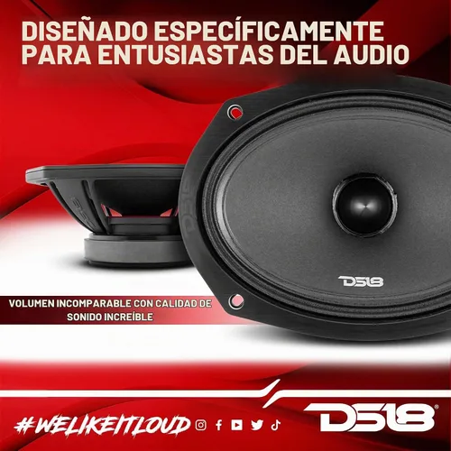 Vista 3 de DS18 PRO-ZXI694BM Altavoz de rango medio de 6 x 9 pulgadas de audio profesional con bala y rejilla de 600 vatios 4 ohmios (1 altavoz)
