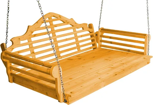 Vista 2 de Amish Made - Cama columpio de cedro teñido de cedro Marlboro de 55 pulgadas de ancho Mancha de cedro