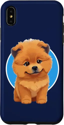 Vista 7 de iPhone 15 Cute Happy Chow Puppy Dog Cartoon Dog to Fall in Love Case