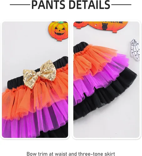Vista 4 de Conjunto de mameluco con estampado de calabaza para niñas de 0 a 18 meses