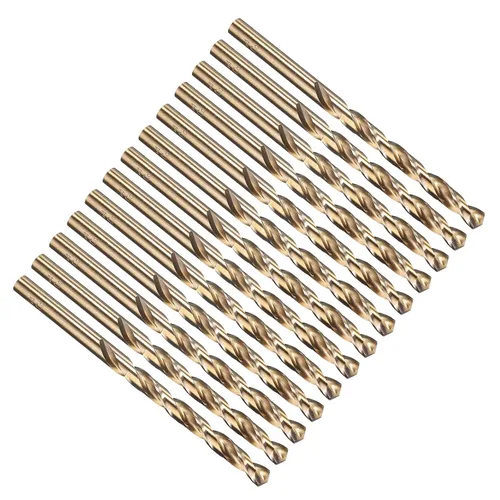 Vista 83 de PATIKIL Broca Jobber de 0.039 in, vástago recto M35 cobalto 5% acero de alta velocidad 135° acabado dorado para metal duro de acero inoxidable - 2