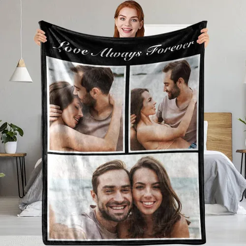 Vista 13 de Regalos personalizados para parejas: manta personalizada con fotos, manta personalizada con fotos, regalos de cumpleaños para novio, novia, esposa
