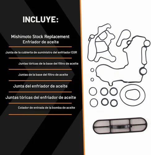 Vista 2 de Mishimoto MMOC-F2D-03 Enfriador de aceite de repuesto, compatible con Ford Powerstroke 6.0L, 2003-2007