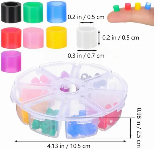 Vista 4 de 160 anillos de código dental, anillos de identificación de instrumentos de silicona autoclavables, bandas de codificación ortodóntica de grado