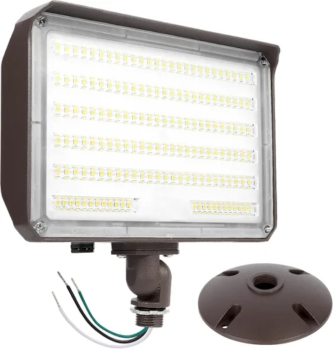 Vista 9 de Luz de inundación LED de 60 W con nudillo, luz de inundación al aire libre, fotocélula del atardecer al amanecer, 5000 K, 7800 lm, AC100-277 V