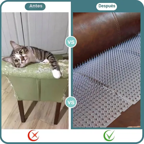 Vista 3 de Paquete de 8 alfombrillas disuasorias para gatos para exteriores e interiores, tapetes de entrenamiento disuasorio para mascotas, mantiene alejados