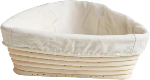 Vista 8 de HEMOTON Cesta de prueba tejida a mano, 2 unidades, triangular, suministros para hornear, color caqui, para panaderos caseros para masa madre