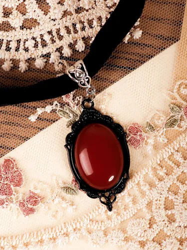 Vista 5 de Sacina Gargantilla negra victoriana, gargantilla de terciopelo, gargantilla gótica, gargantilla gótica, collar vintage, joyería de disfraces