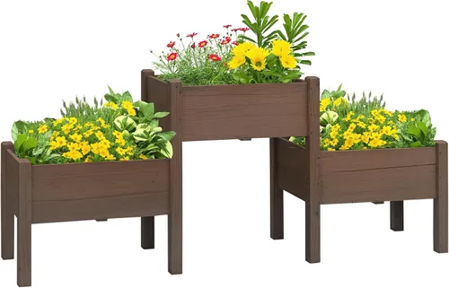 Vista 12 de Outsunny Kit de cama de jardín elevada galvanizada con barras de refuerzo, maceta de metal grande y alta para verduras, flores y hierbas, 6 x 3 x 2