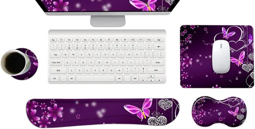 Vista 10 de ArtSo - Reposamuñecas ergonómico, almohadilla para el mouse, soporte para la muñeca al usar el teclado y posavasos, almohadilla de espuma
