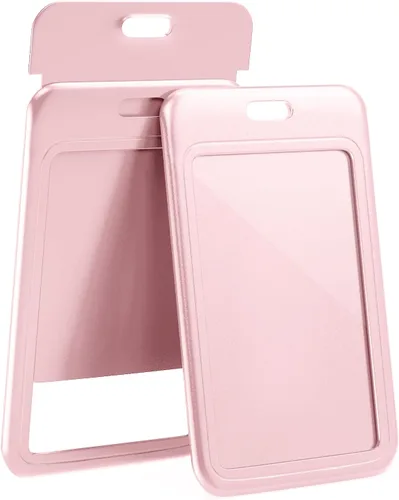 Vista 21 de JINEASY ID Paquete de 2 portadores de credenciales de plástico duro verticales para tarjetas de trabajo y tarjetas de acceso, uso intensivo, negro