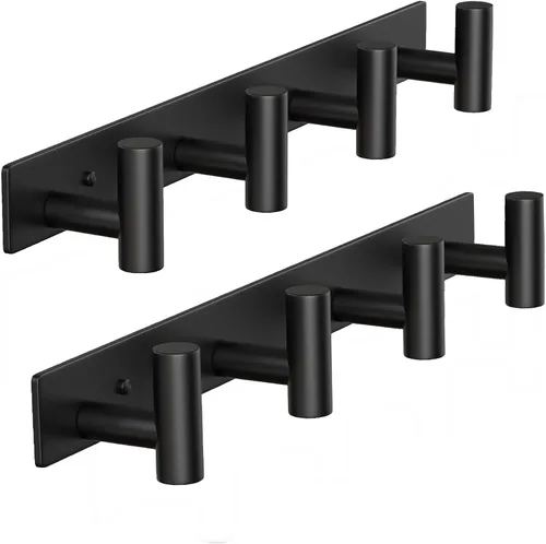 Vista 15 de Perchero de Pared Montado - 3 Ganchos, Ganchos de Pared de Acero Inoxidable Resistente para Toalla, Bolso de Abrigo, Perchero para Sombreros Negro