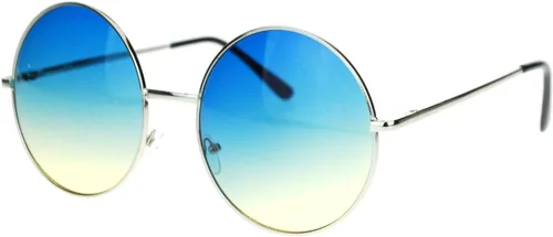 Vista 29 de Hippie Groovy Gradient Oversize Anteojos de sol redondos Lennon grandes