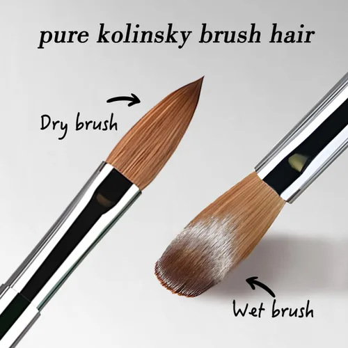 Vista 7 de Kolinsky - Cepillo de uñas acrílicas, 100% cabello Kolinsky, cepillo profesional de arte de uñas para aplicación acrílica, extensión de uñas