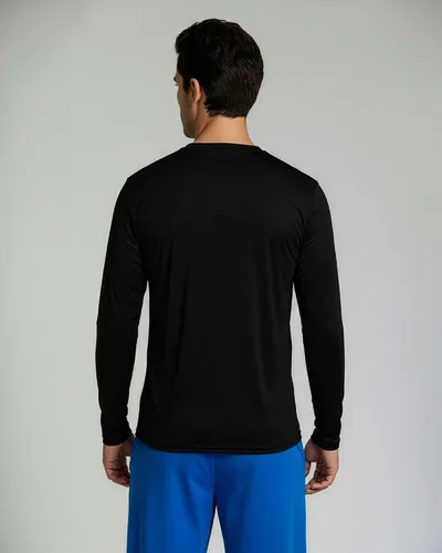 Vista 40 de Real Essentials Paquete de 4 unidades: camiseta de manga larga para hombre Dry Fit, disipa la humedad, protección solar FPU 50+ contra rayos