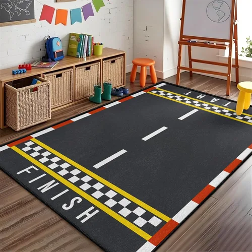 Vista 16 de Alfombra de fútbol americano, 3 x 4 pies, lavable de gran tamaño, ilustraciones 3D, con textura de cuero de fútbol, con cordones, alfombras