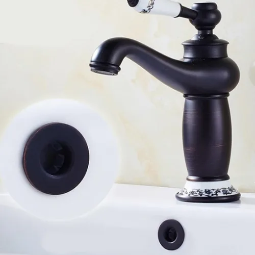 Vista 4 de Paquete de 4 cubiertas de anillo de desbordamiento para fregadero de baño de cocina, agujero de fregadero de baño, tapa de drenaje redonda