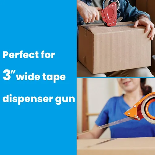 Vista 4 de TAPEBEAR Cinta de embalaje transparente, 12 rollos, 1.88 pulgadas x 55 yardas x 2.0 mil de grosor, cinta adhesiva acrílica para envío, sellado