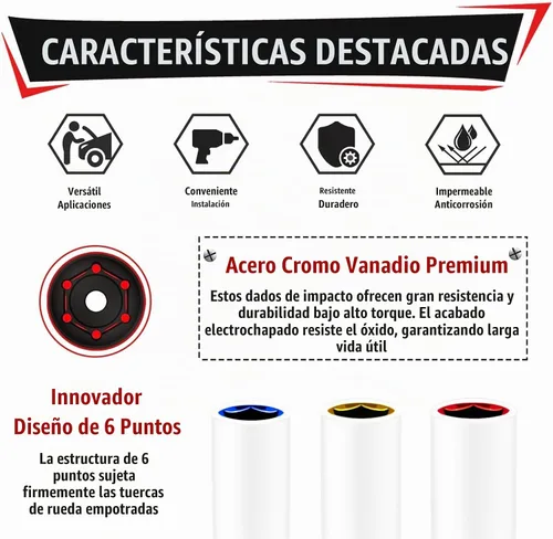 Vista 4 de YIYITOOLS Juego de 3 llaves de tuerca de impacto de 1/2 pulgada, enchufes profundos extra largos de 5.906 in, enchufes de pared delgados de 6 puntos