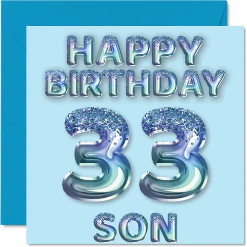 Vista 78 de Stuff4 Tarjeta de primer cumpleaños para niños, globo de fiesta con purpurina azul, tarjetas de feliz cumpleaños para niño de 1 año, nieto, hijo, 57
