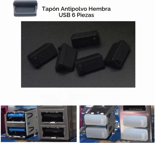 Vista 5 de 30 tapones USB antipolvo con 6 tipos, tapón antipolvo USB tipo C, protector de puerto de silicona suave micro USB, protector de cubierta antipolvo