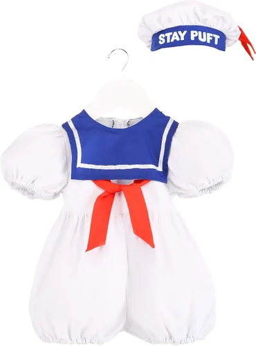 Vista 5 de Ghostbusters - Disfraz de hombre malvavisco para bebé, unisex, lindo disfraz de Halloween de película de los 80