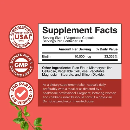Vista 3 de Paquete de suplemento de menopausia a base de hierbas para mujeres y píldoras de biotina pura de 10000 mcg para mujeres y hombres, perfecto