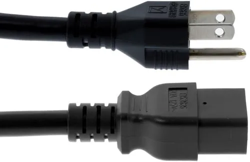 Vista 3 de Cable de alimentación de CA resistente, 15A/125V, 14 AWG, 5-15P a C19, (NEMA 5-15P a IEC-60320-C19) 3 pies